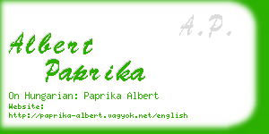 albert paprika business card